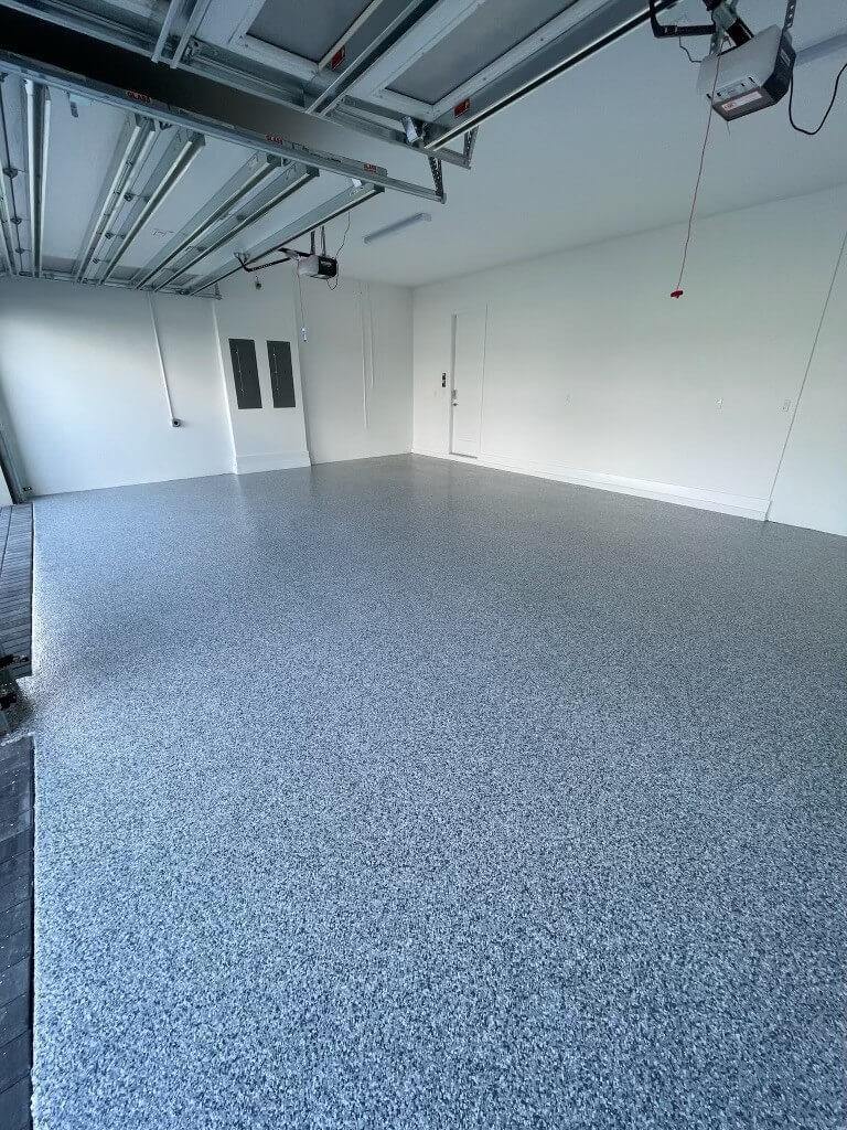 Beautiful epoxy floor coating installation